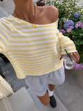 Striped Boat Neck T-Shirt