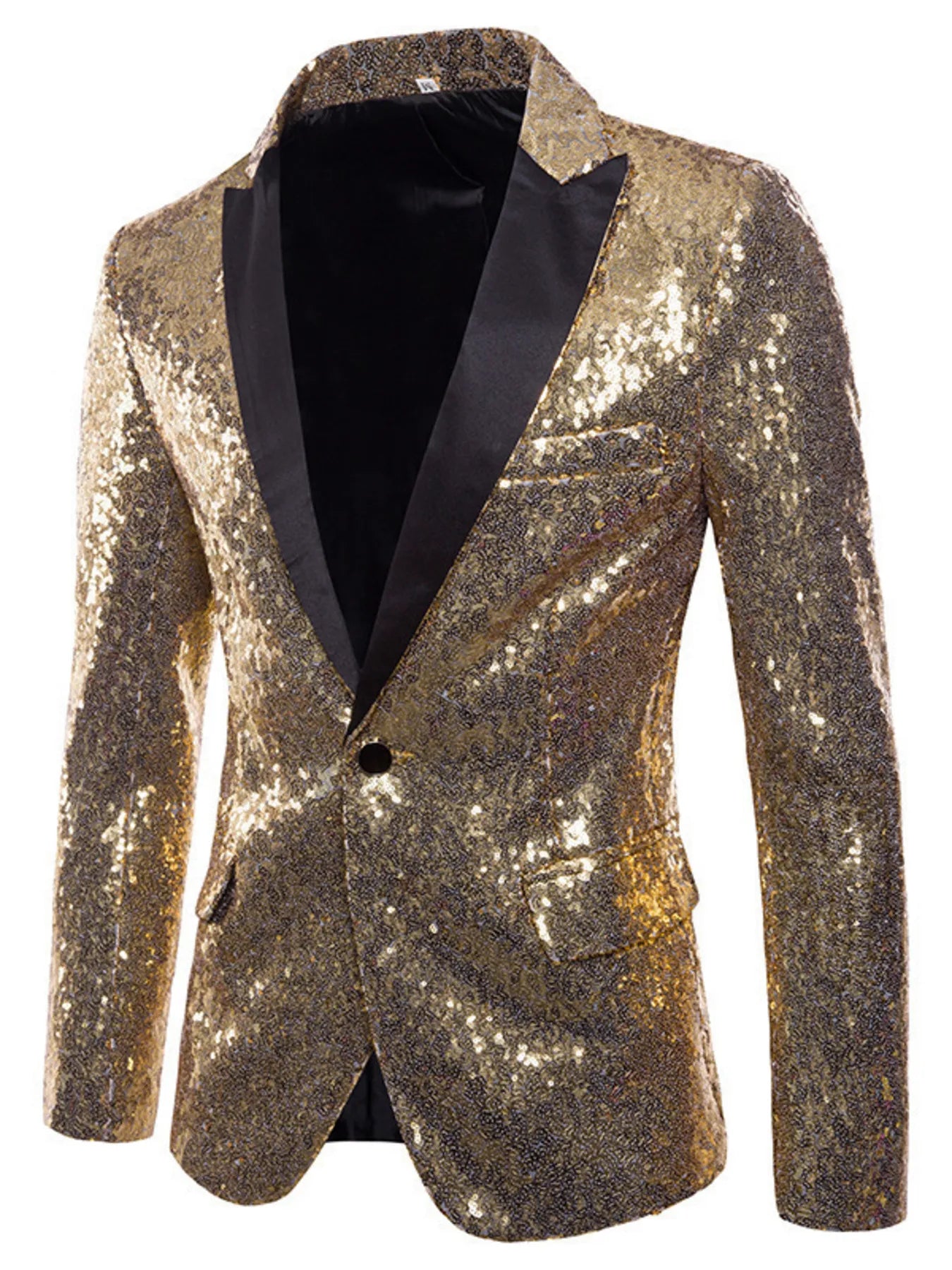 Men's Full Size Sequin One Button Blazer Plus Size