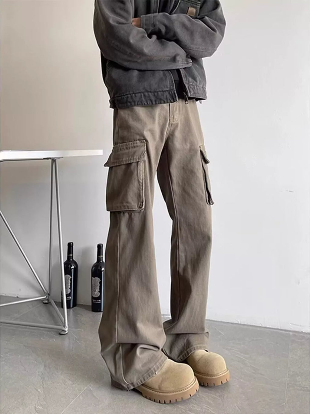Men's Plus Size Vintage Washed Cargo Pants