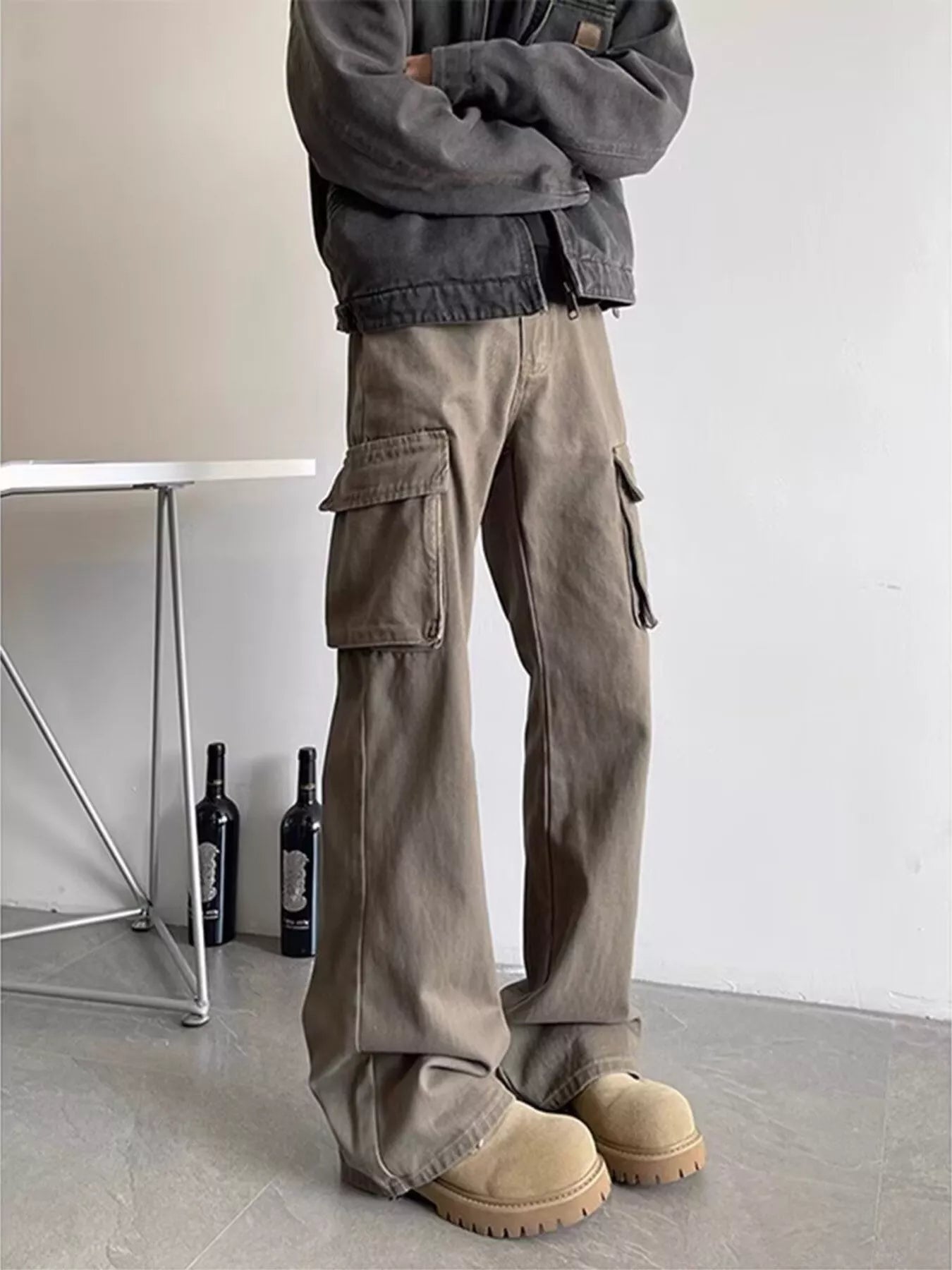 Men's Plus Size Vintage Washed Cargo Pants
