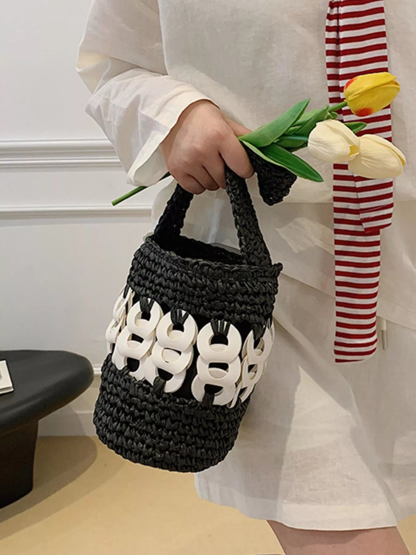 Woven Bucket Handbag