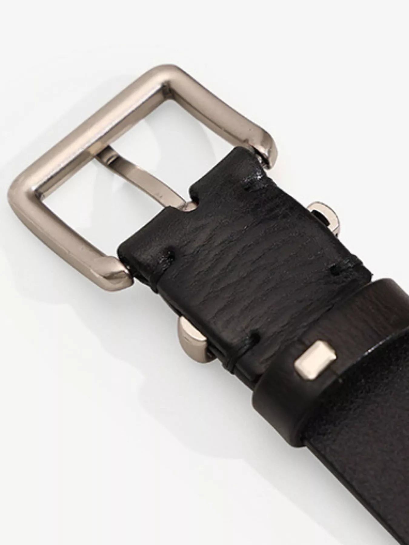 Classic Leather Belt with Silver Buckle