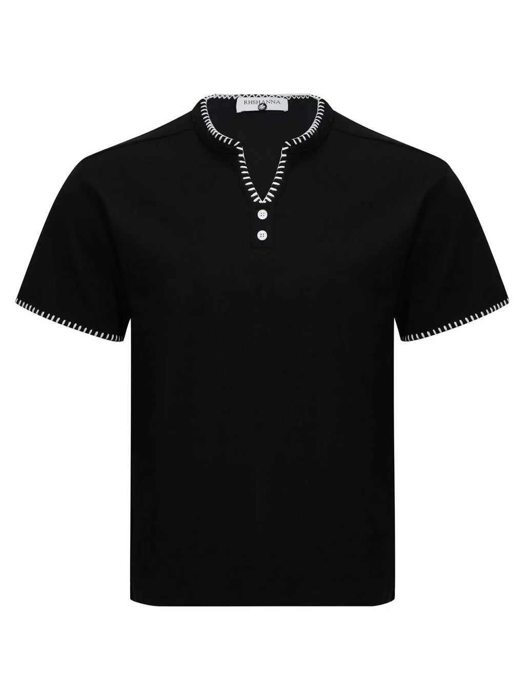Men's Notched Short Sleeve Top