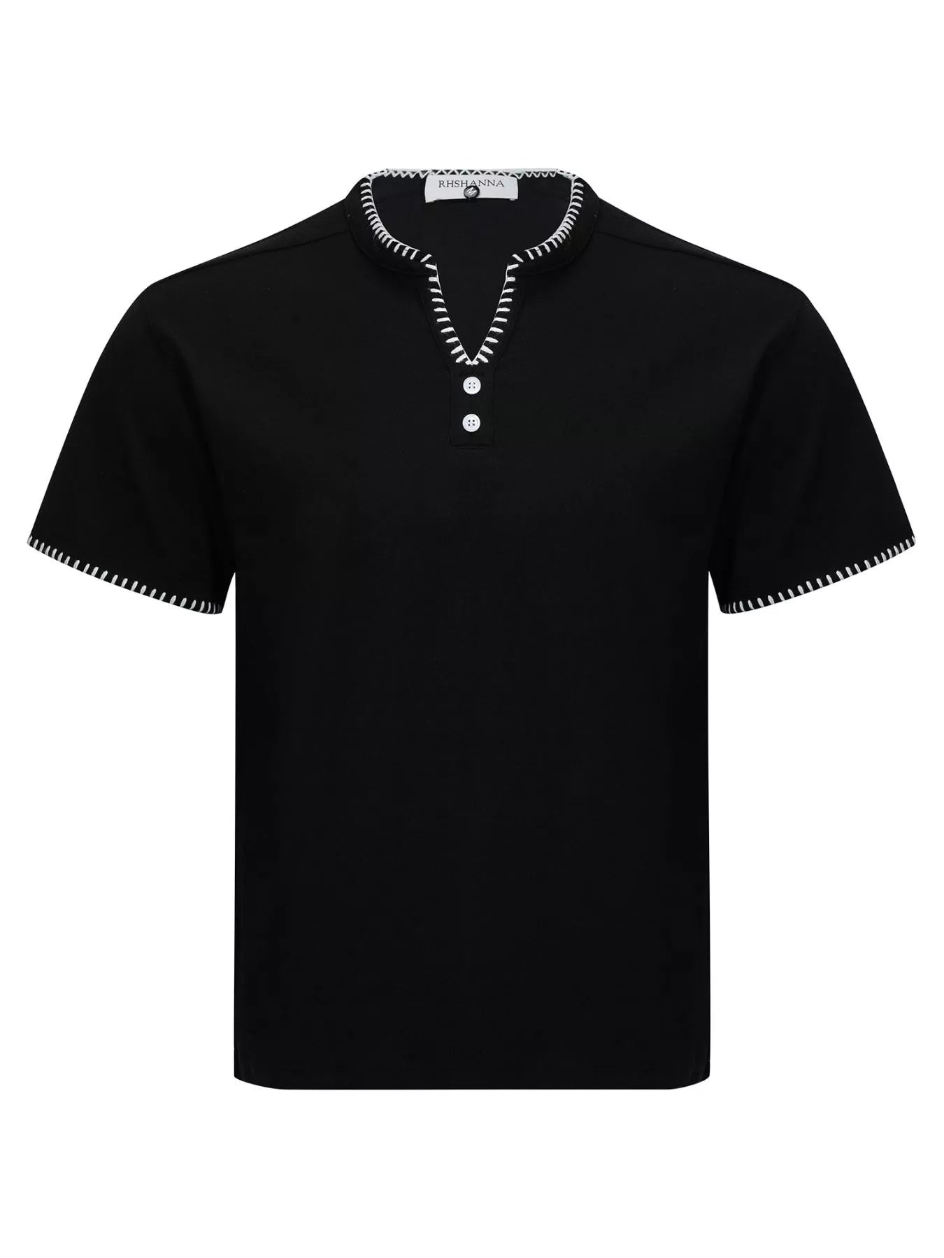 Men's Notched Short Sleeve Top
