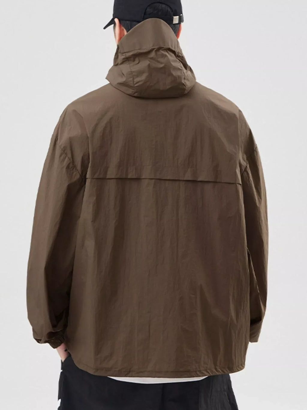 Men's Plus Size Lightweight Hooded Windbreaker Jacket