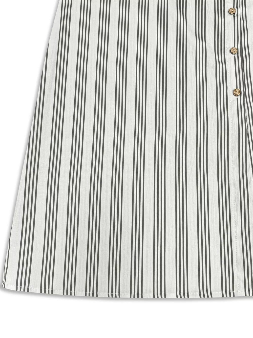 Striped Button Front Midi Dress
