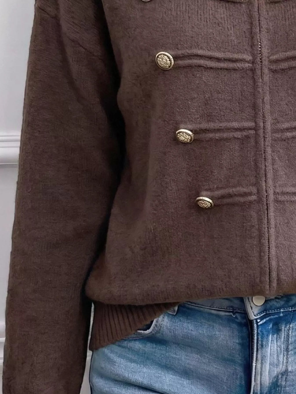 Zip-Up Long Sleeve Cardigan