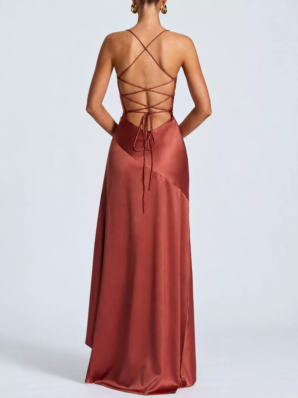 High-Low Ruffle Hem Evening Dress
