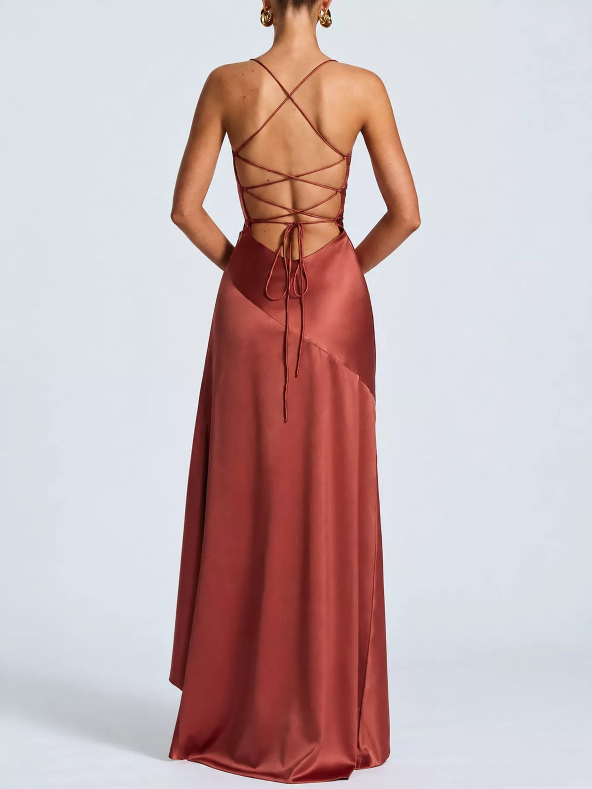 High-Low Ruffle Hem Evening Dress
