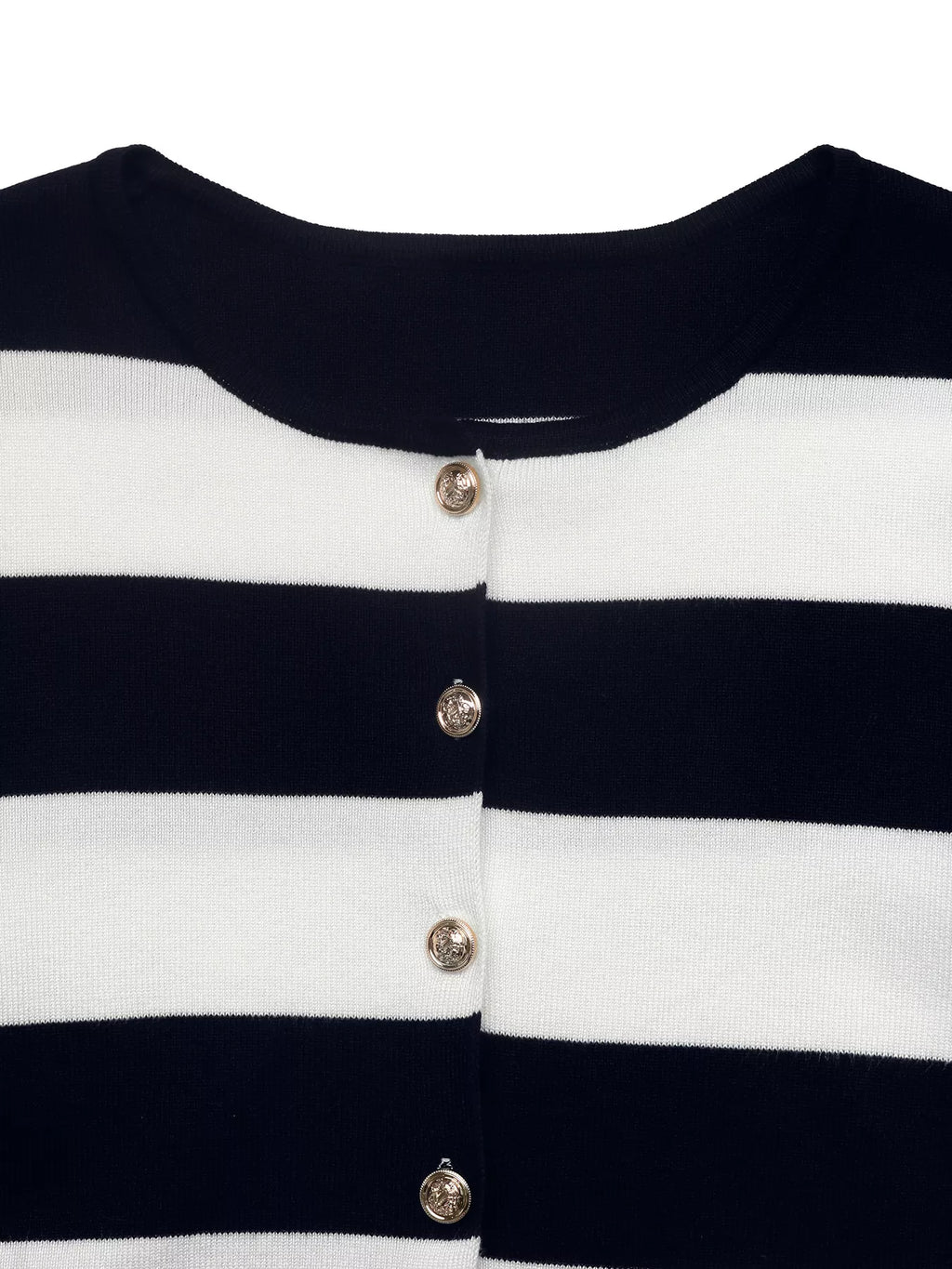 Striped Button-Down Knit Cardigan