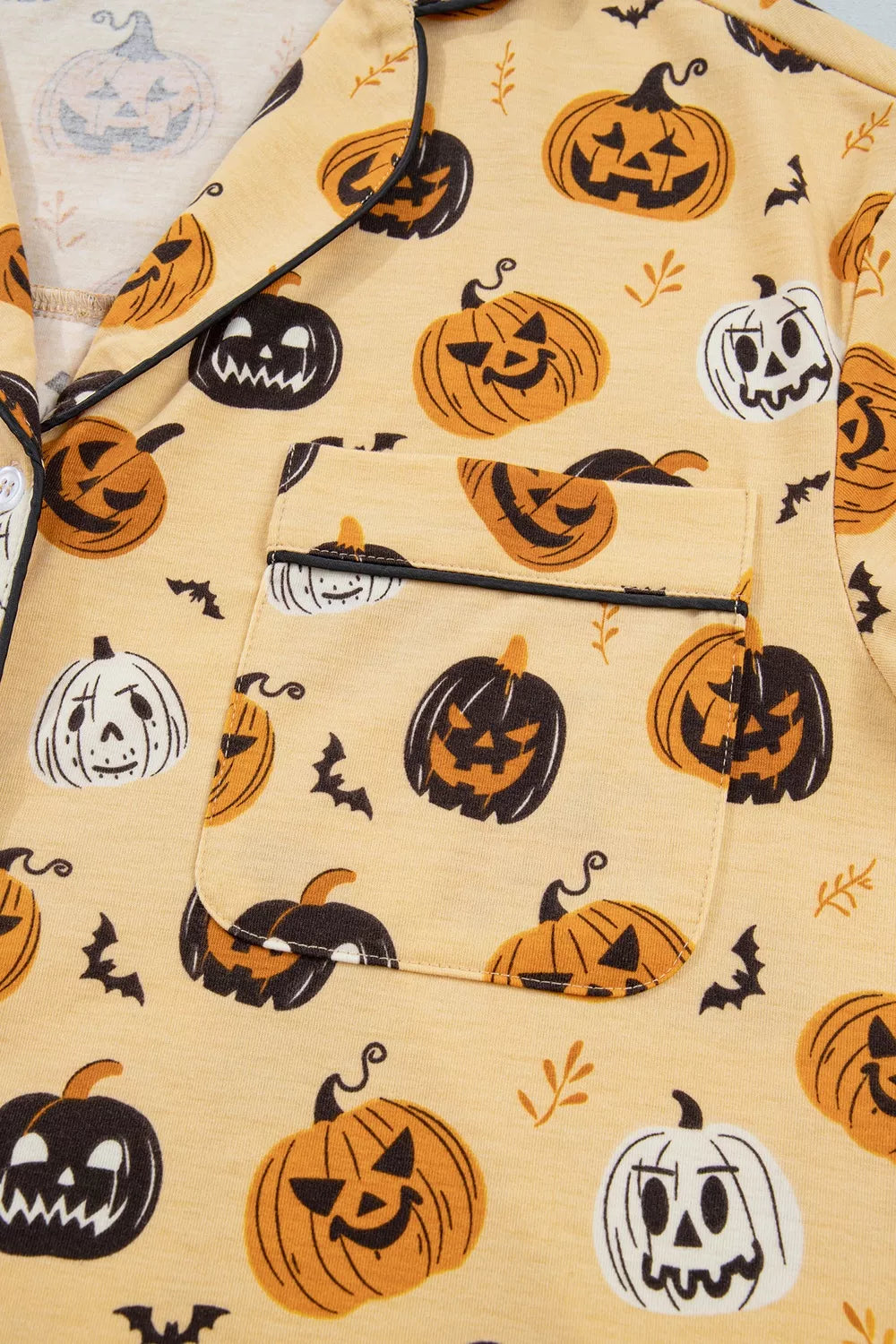 Halloween Pumpkin Print Long Sleeve Two Piece Lounge Set