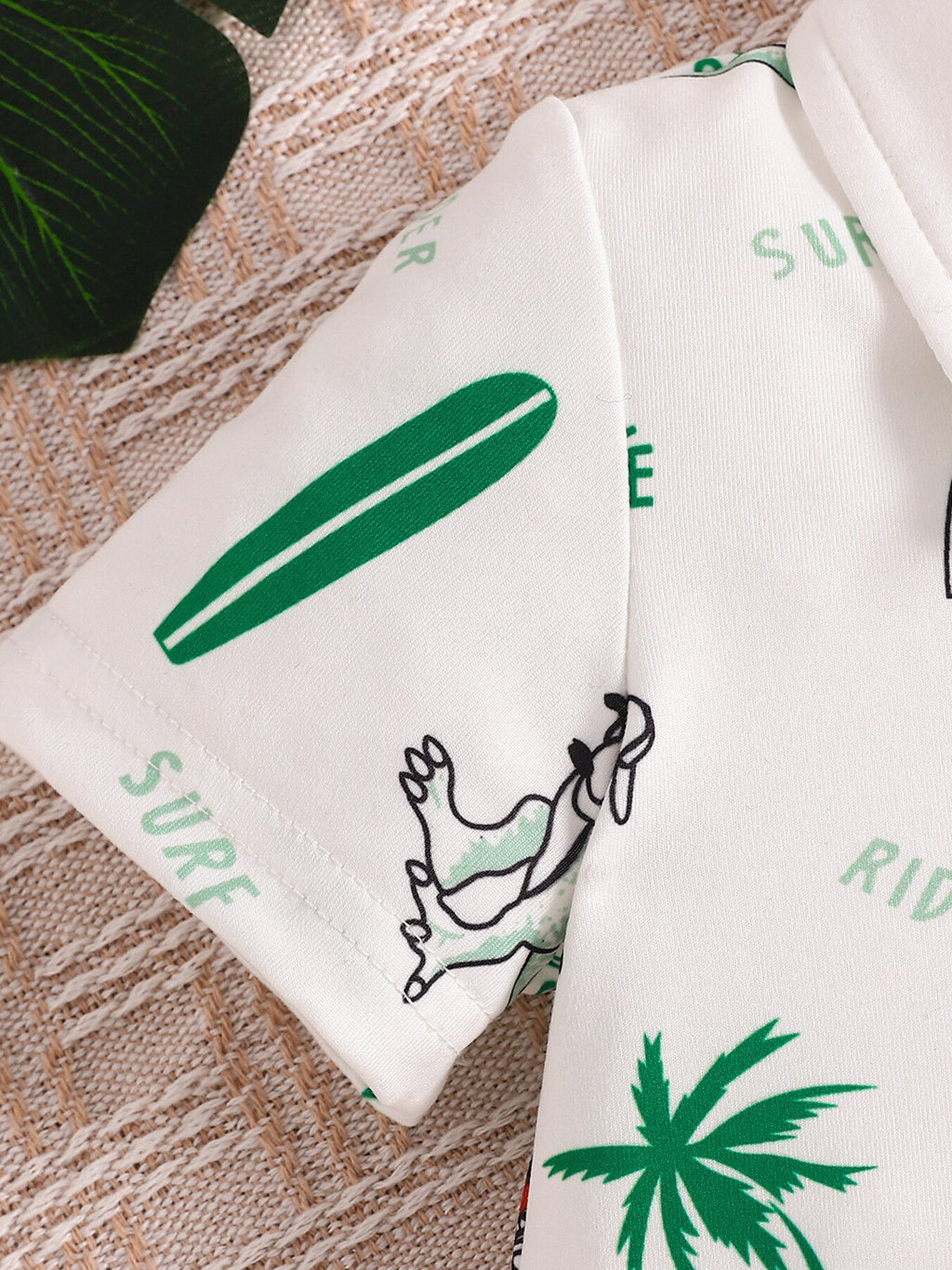 Children's Dinosaur Print Polo Bodysuit & Shorts Set