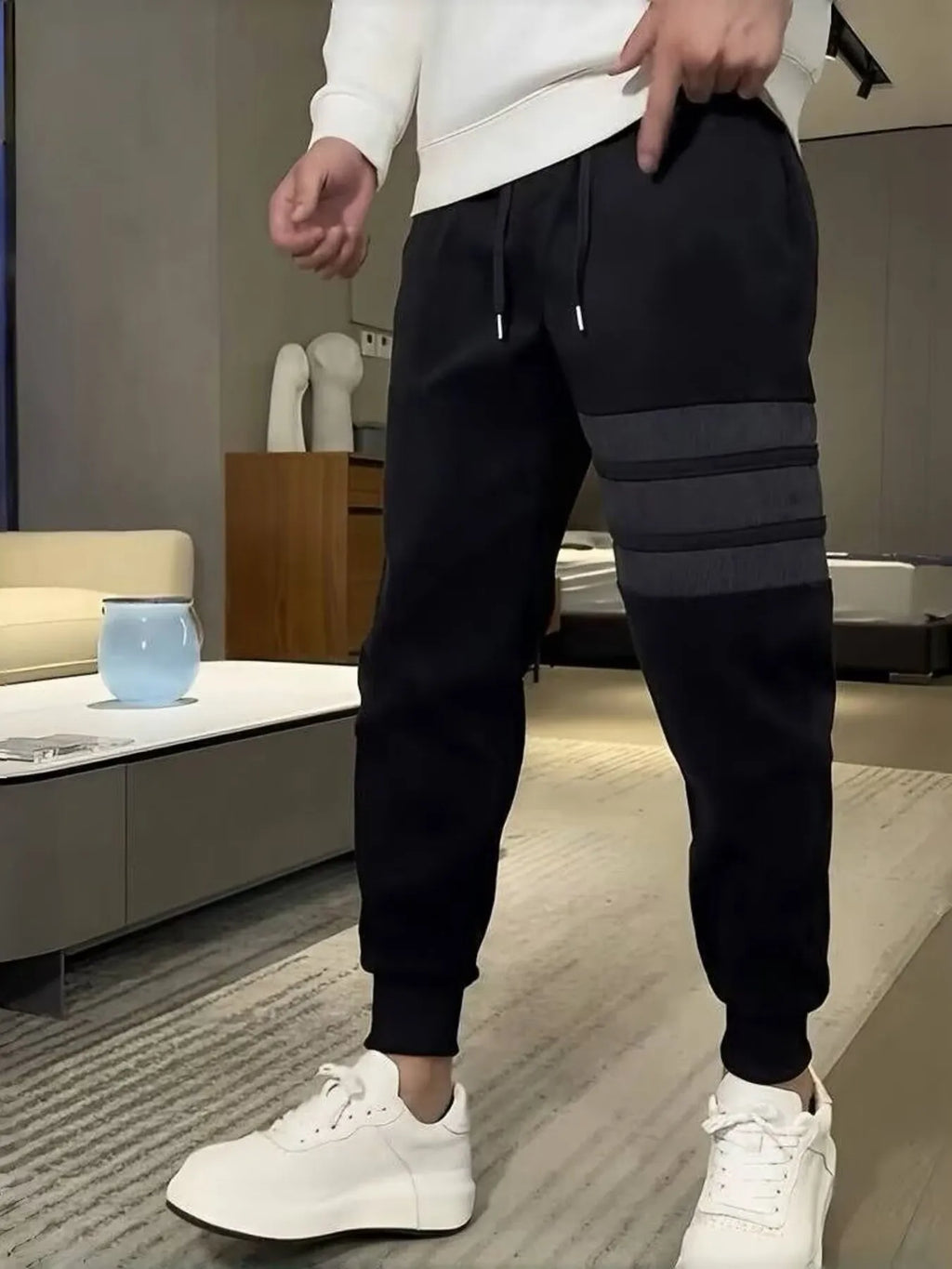 Men's Plus Size Drawstring Slim-Fit Joggers