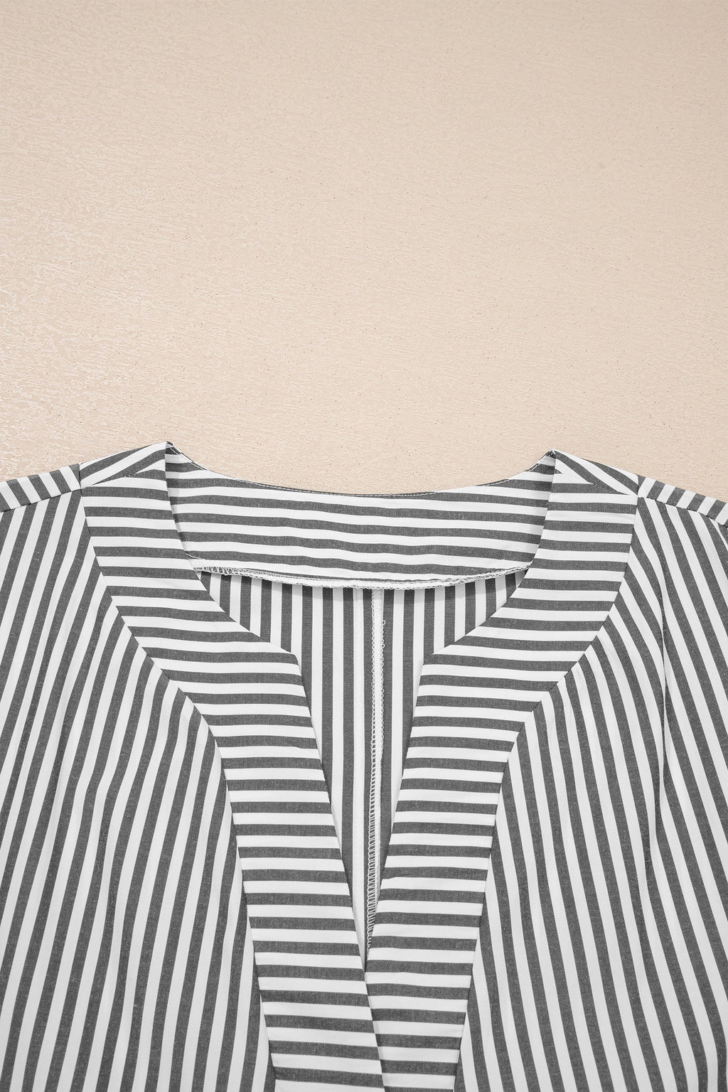 Plus Size Stripe V-Neck Dolman Sleeve Blouse
