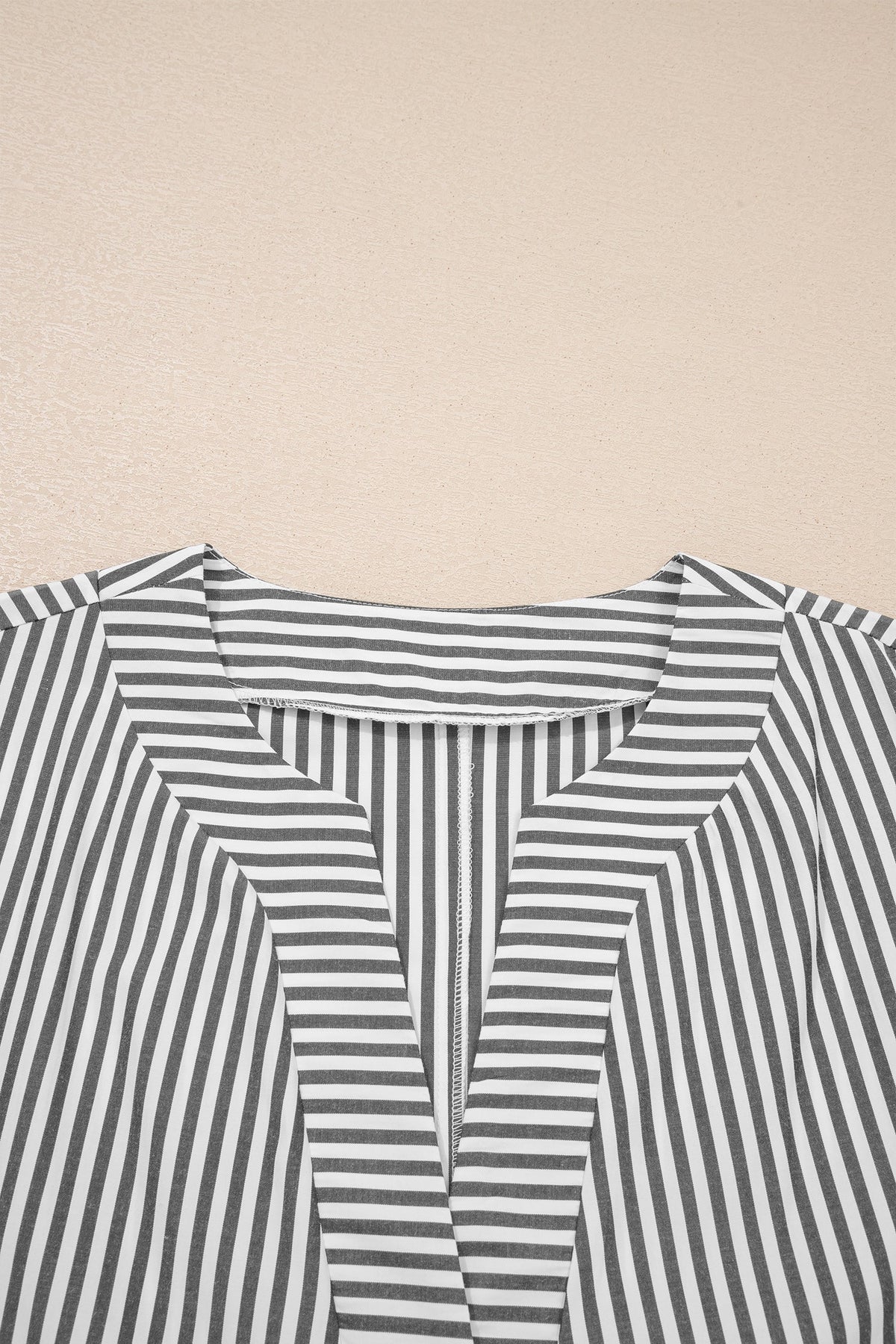 Plus Size Stripe V-Neck Dolman Sleeve Blouse