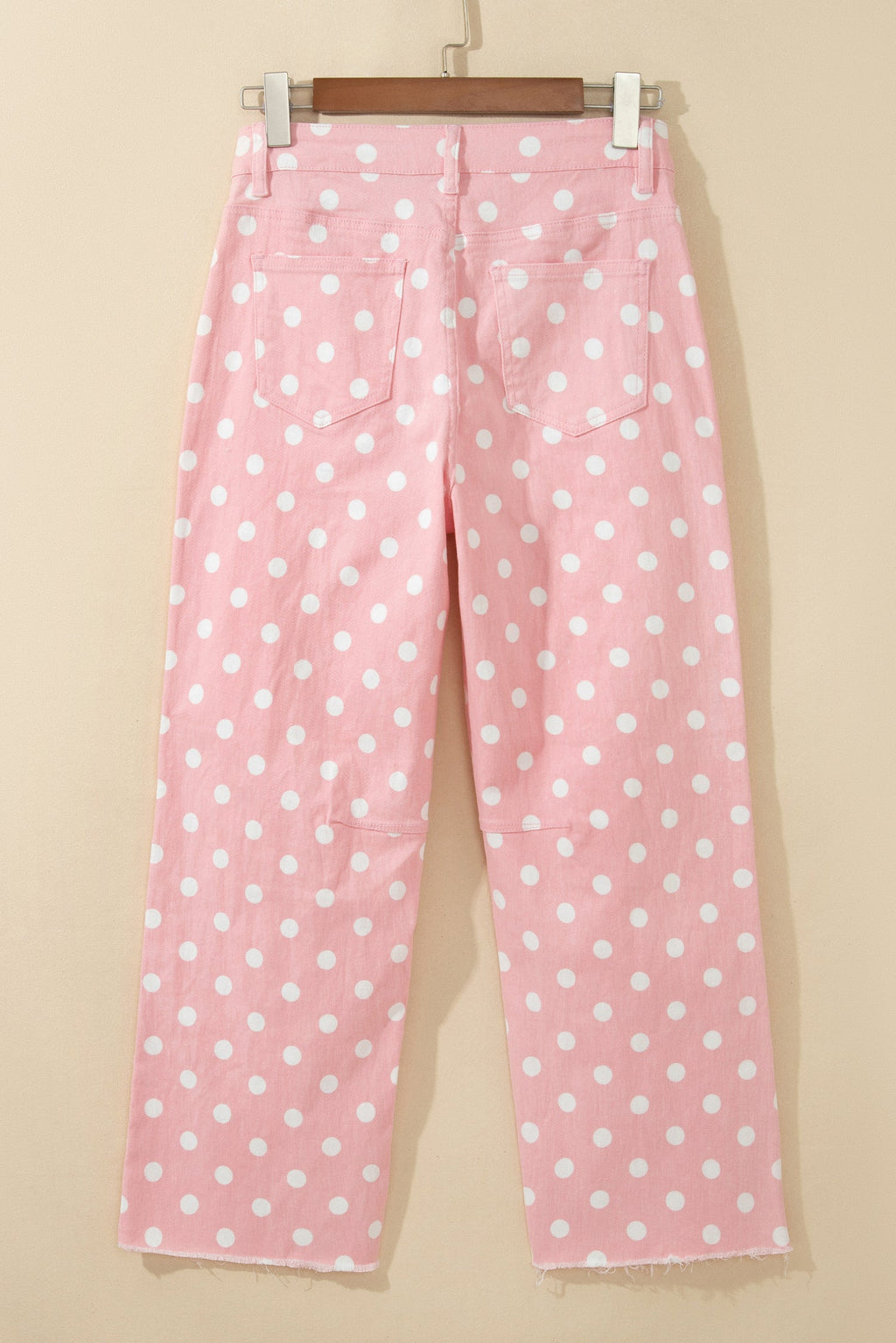 Sky Blue Polka Dot Casual Slim Fit Jeans
