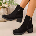 Point Toe Block Heels Boots