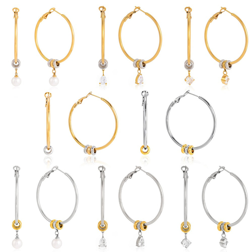 Zircon Hoop Earrings Assortment