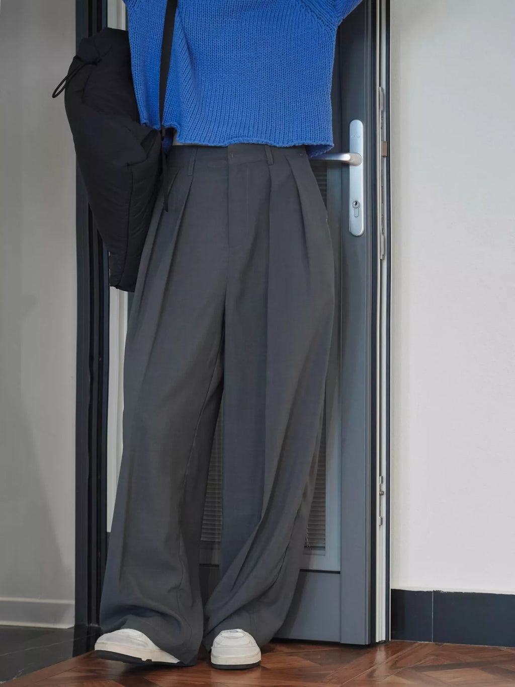 High-Waisted Pleated Wide-Leg Pants