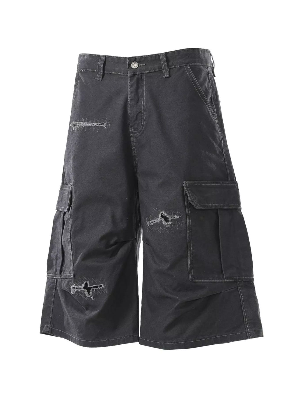Men's Distressed Cargo Capris