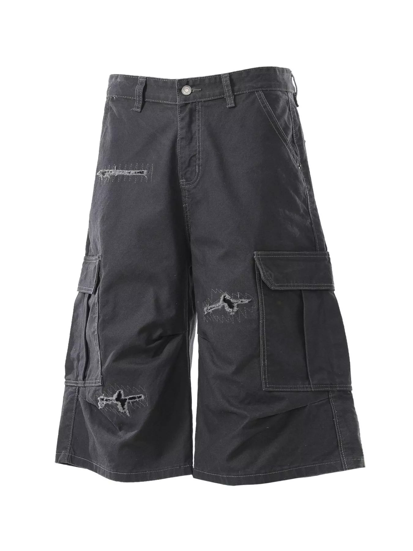 Men's Distressed Cargo Capris