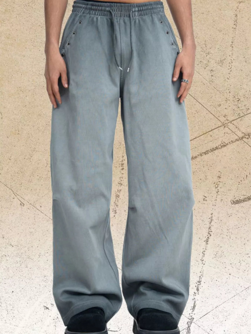 Men's Drawstring Wide Leg Pants