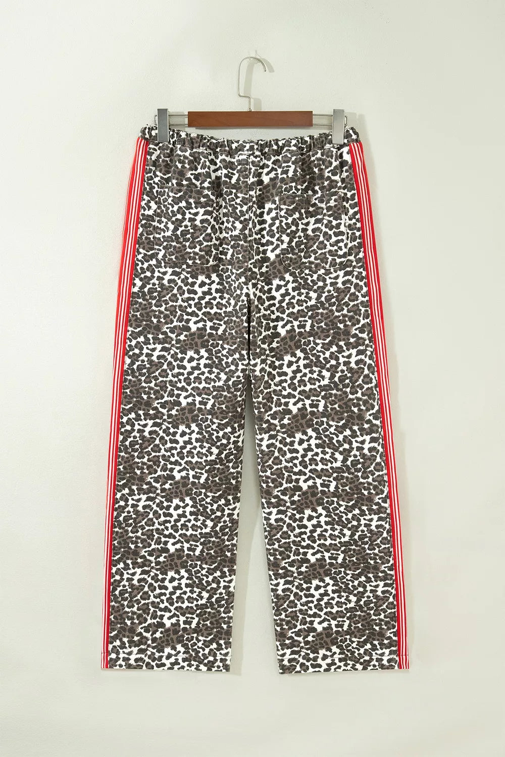 Leopard Patchwork Elastic Waist Jeans