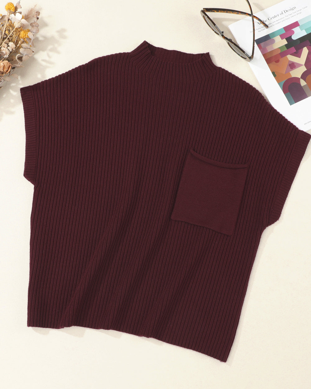Ayla Short Sleeve Sweater - Mineral Red