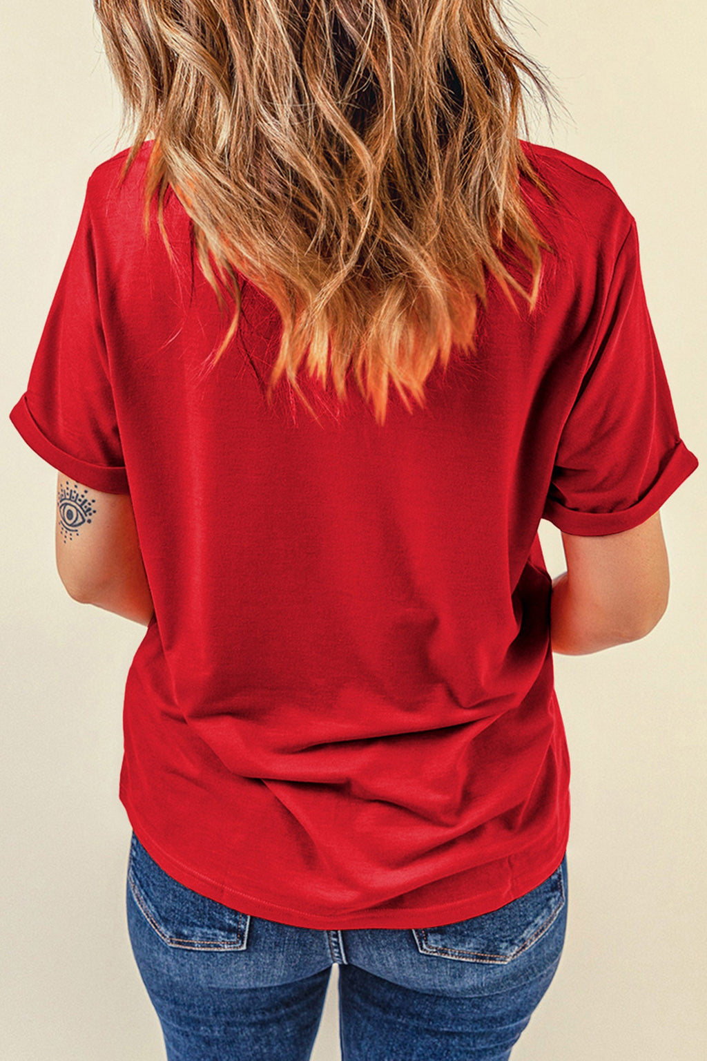 Red Oh My Stars Patriotic Slogan Graphic Tee