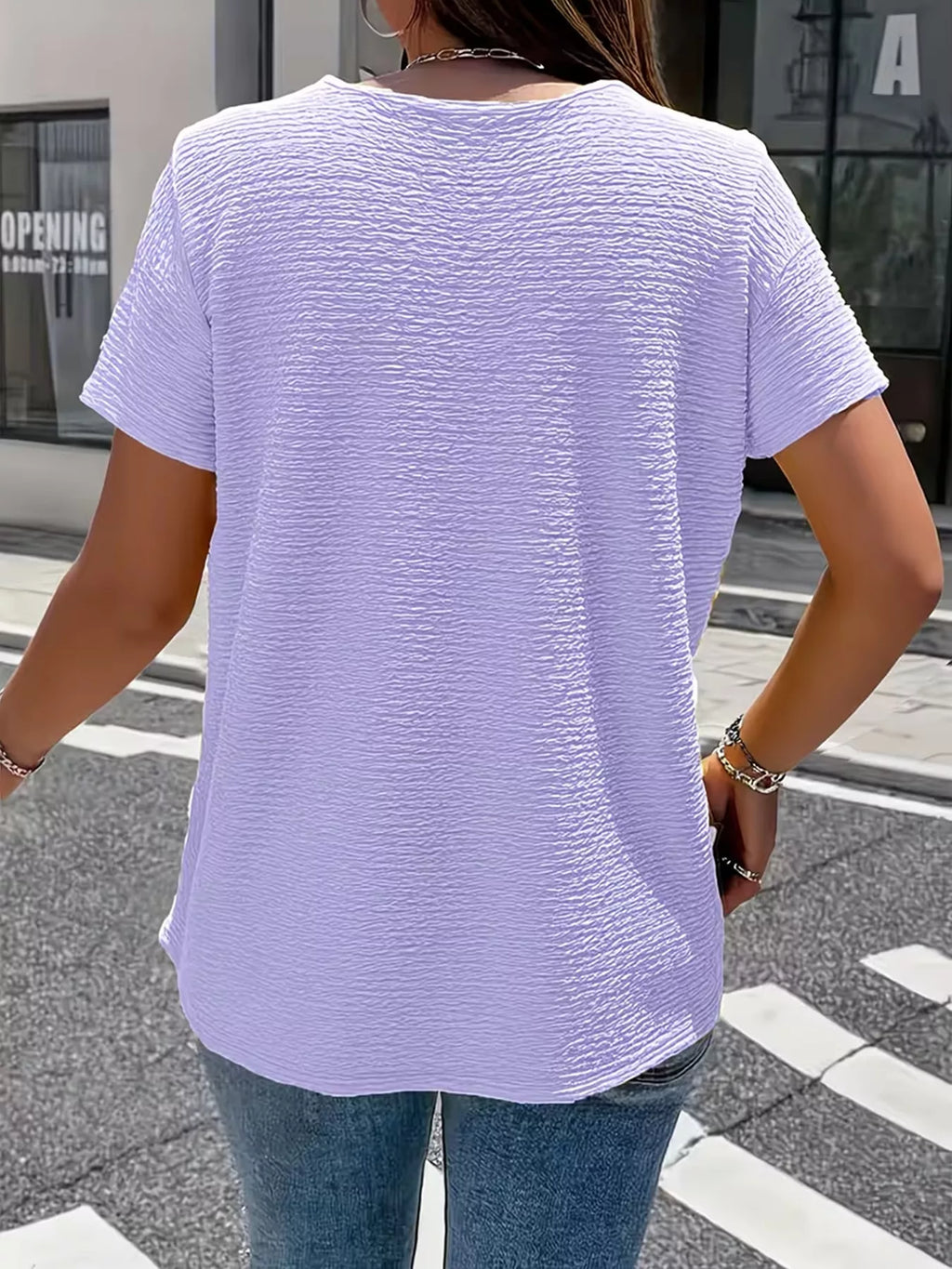 Textured Short Sleeve Top