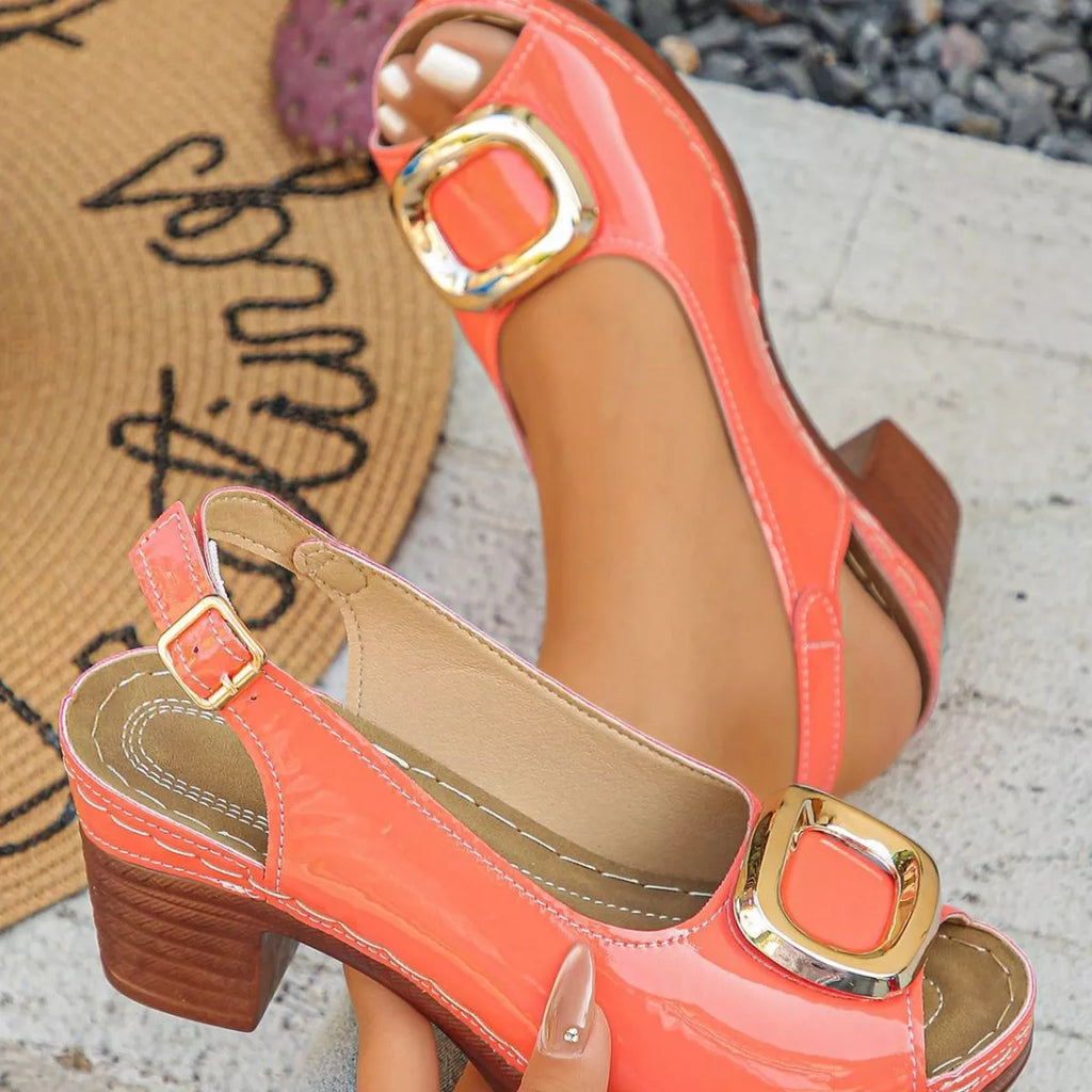 Peep Toe Block Heels Sandals