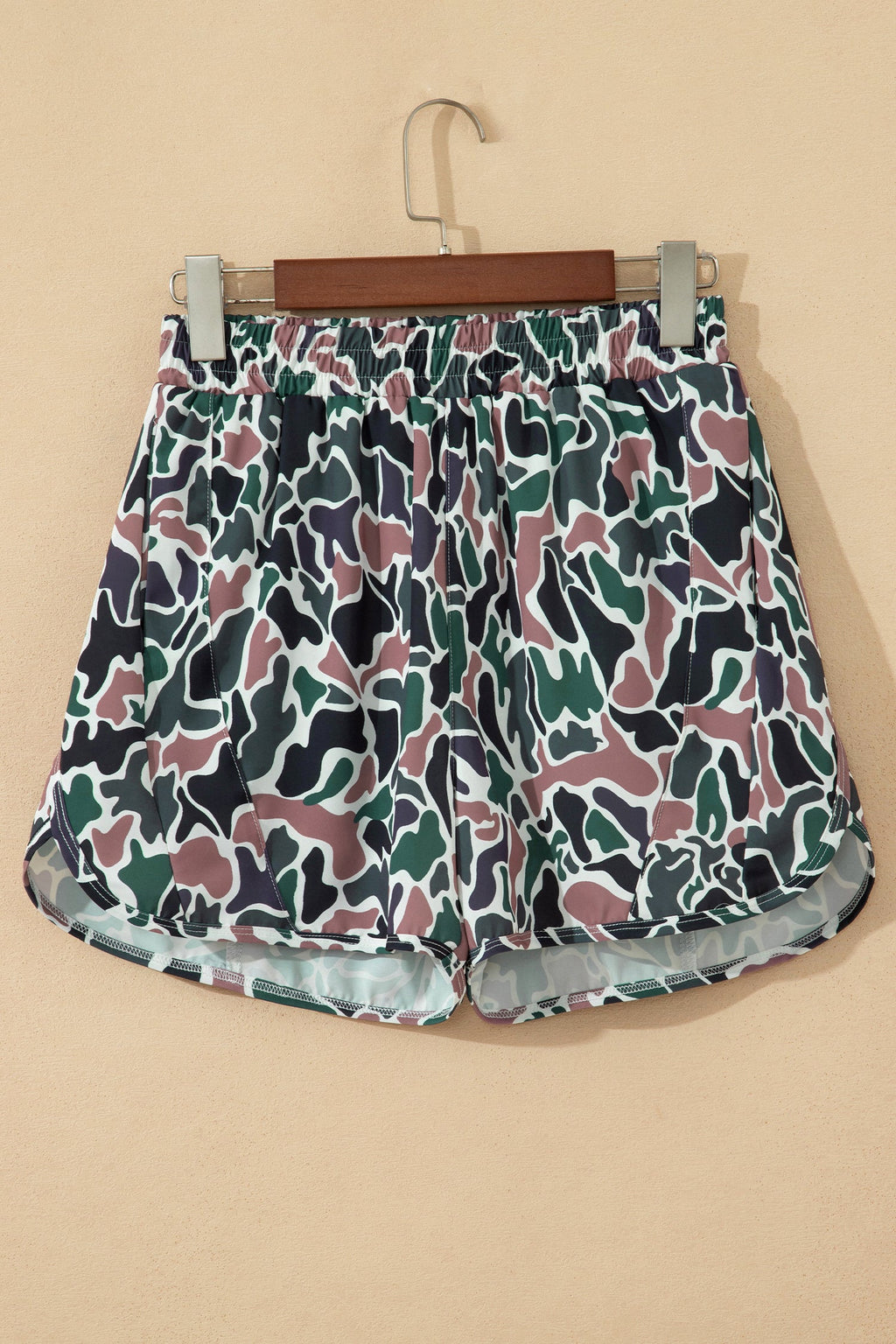 Multicolour Camouflage Print Athletic Lined Shorts