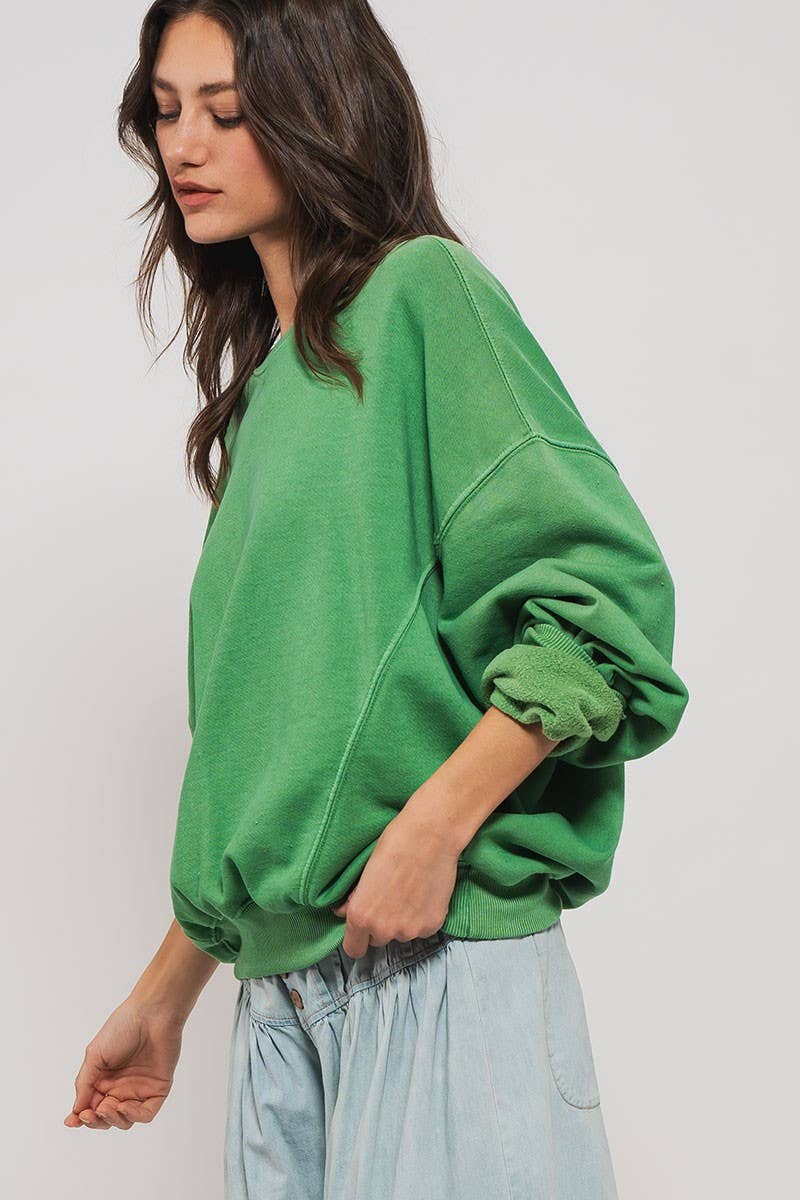 Crew Neck Comfort Washed Sweatshirt