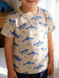 Children's Shark Print Crew Neck T-Shirt