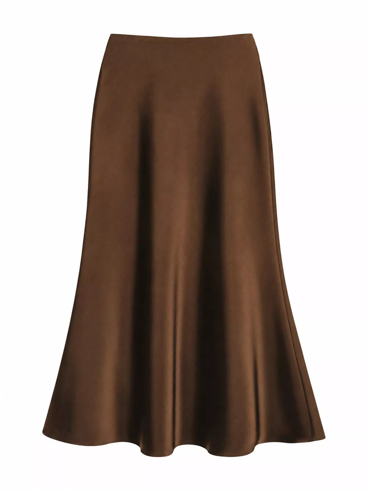 Full Size High-Waisted Satin Midi Skirt Plus Size
