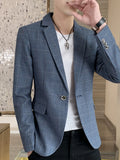 Men's Plus Size Slim Fit Plaid Pattern Blazer
