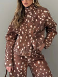 Fawn-Print Button Down Denim Jacket