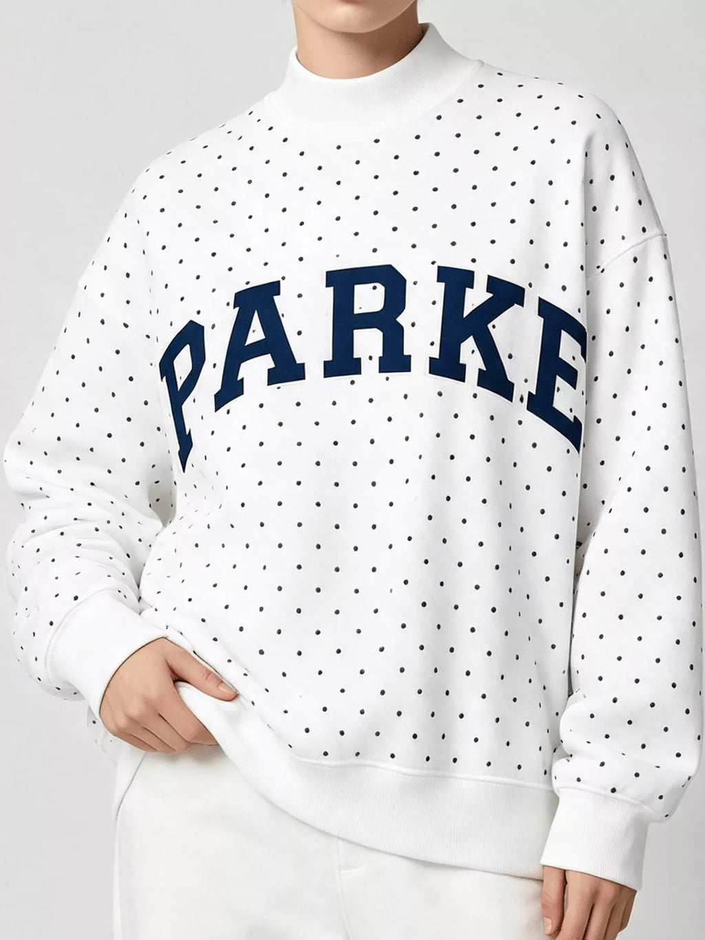 Polka Dot Letter Graphic Sweatshirt