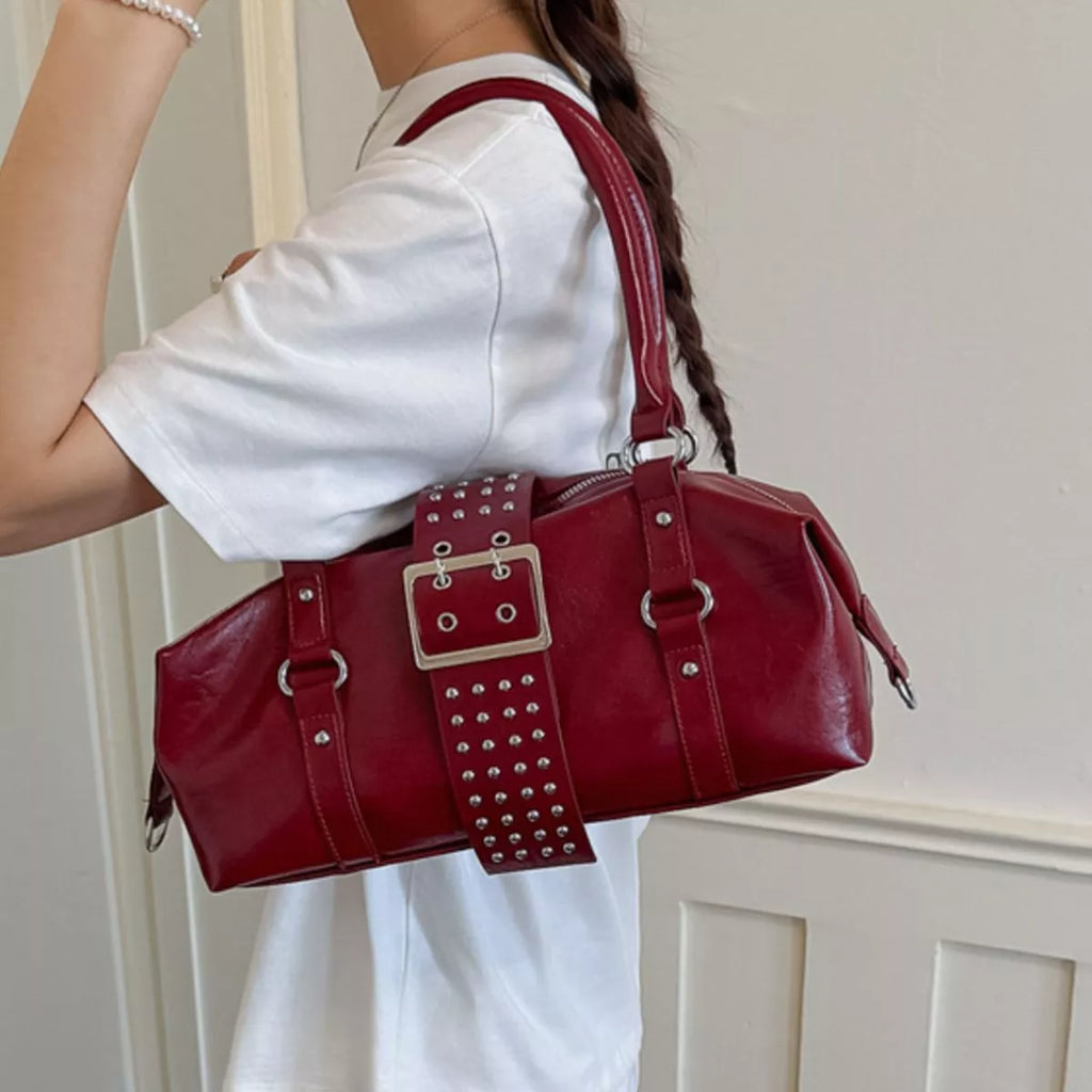 Rivet Embellished Crossbody Bag