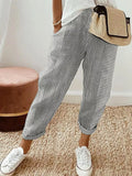 Full Size Striped Casual Pants Plus Size