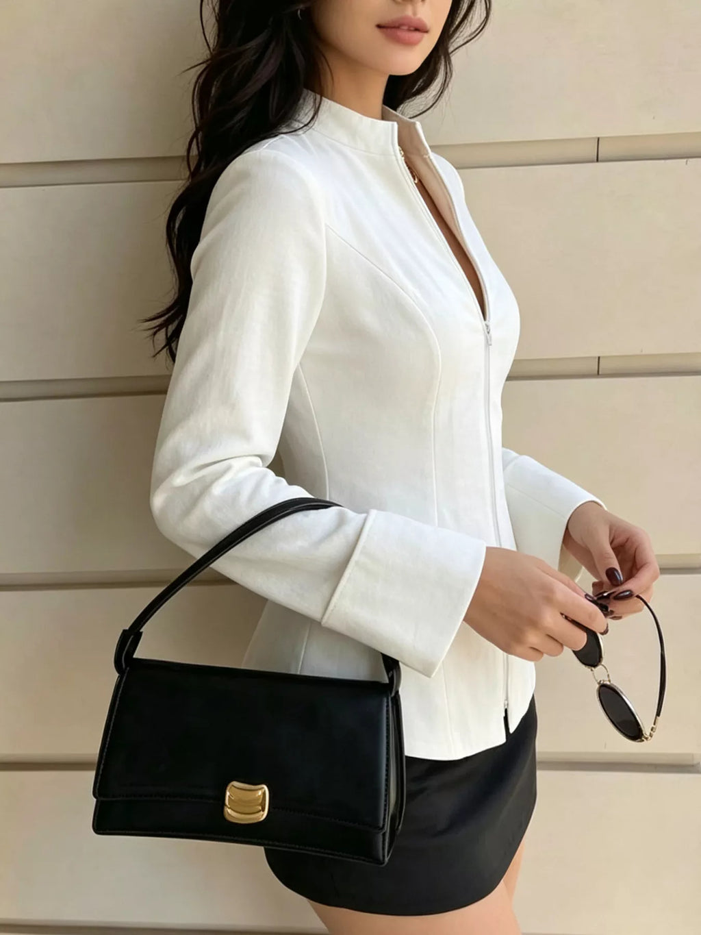 Zip Up Long Sleeve Top