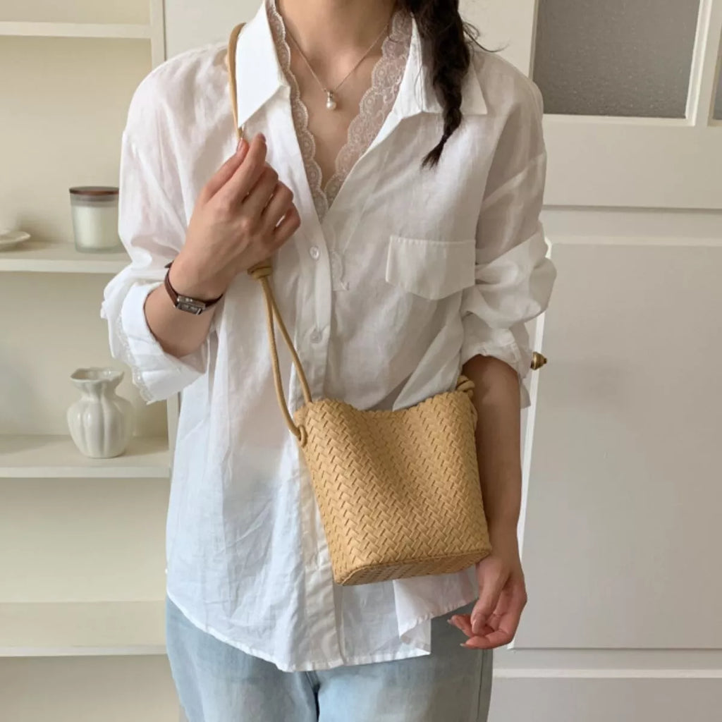 Woven Straw Crossbody Bag