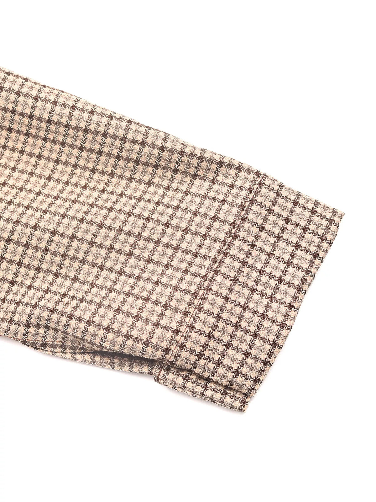 Plaid Zip Up Long Sleeve Jacket with Pockets – Brown