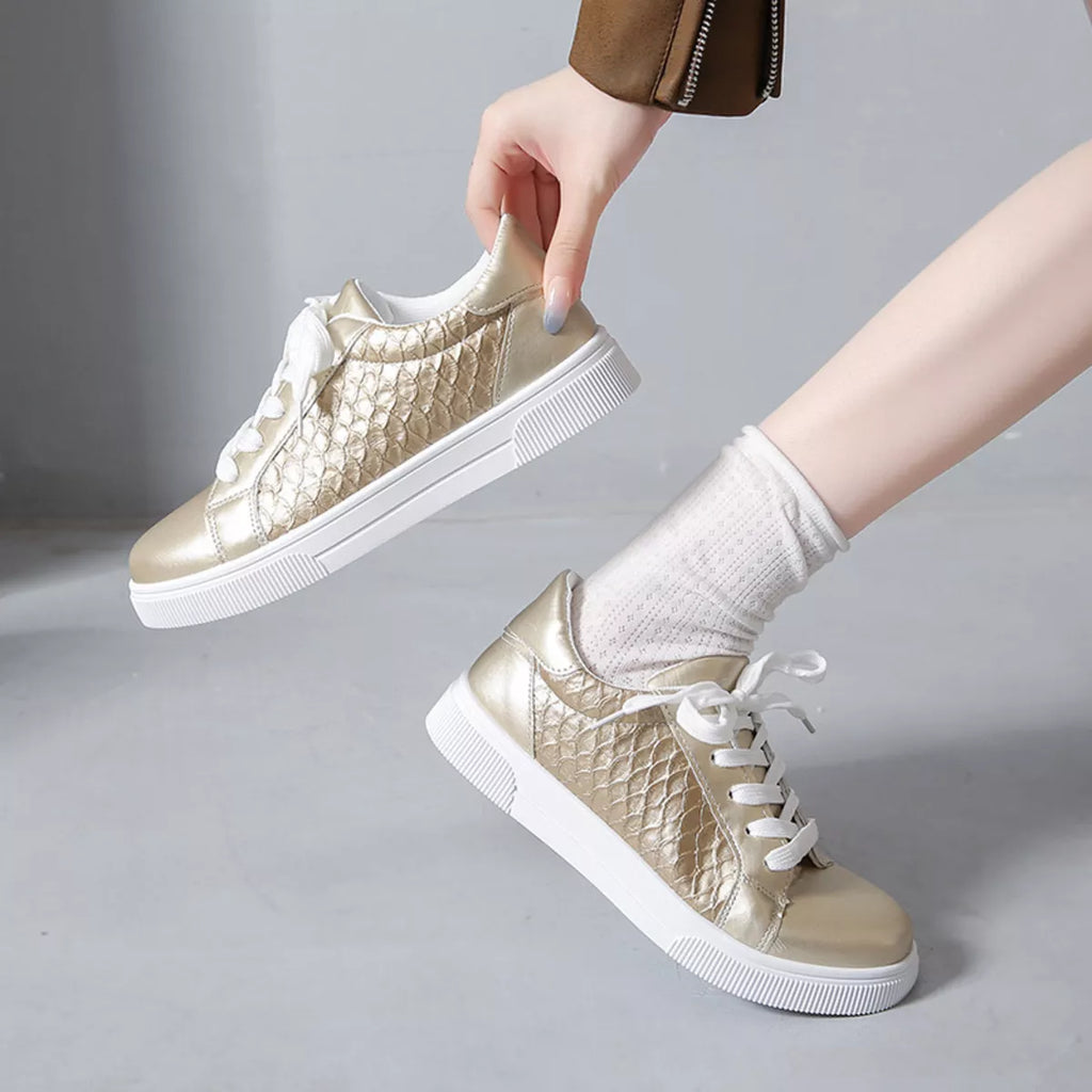 Round Toe Lace Up Sneakers