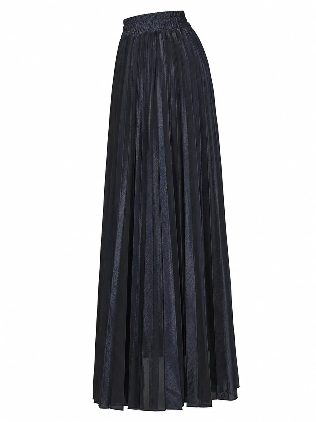 High-Waisted Pleated Maxi Skirt