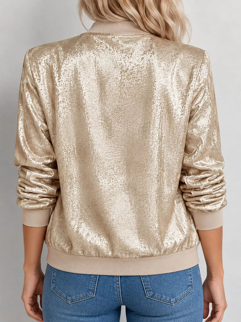 Full Size Zip Up Long Sleeve Jacket Plus Size