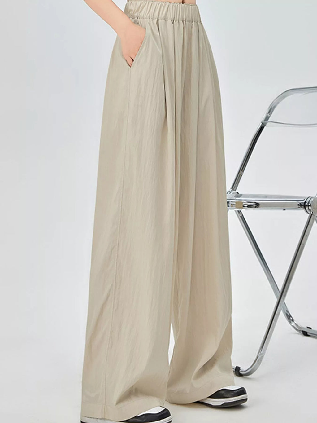 High-Waisted Loose Fit Wide-Leg Casual Pants