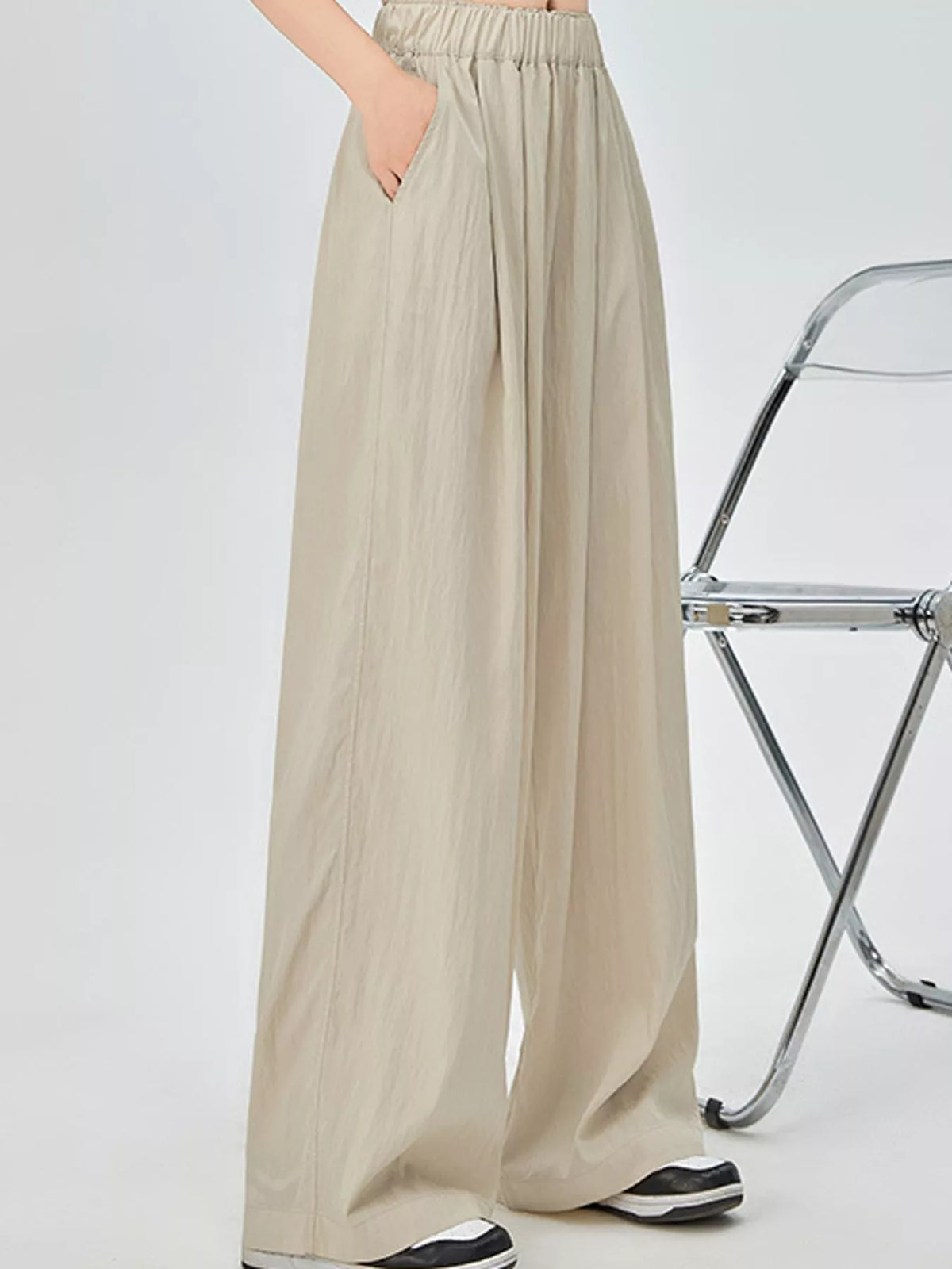 High-Waisted Loose Fit Wide-Leg Casual Pants
