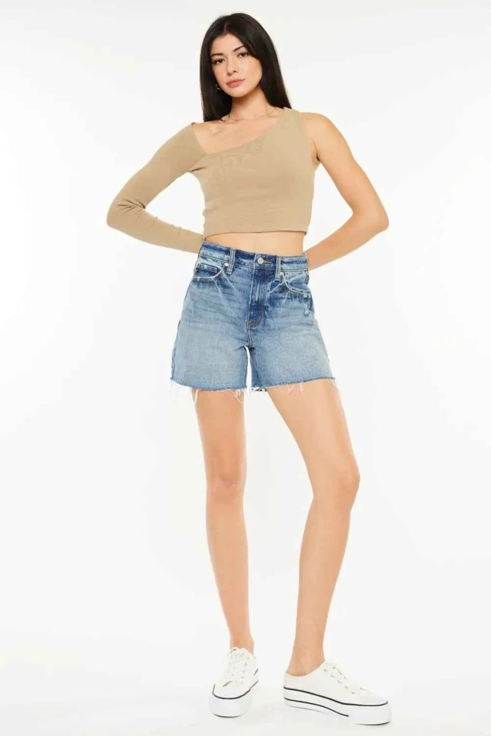 Raw Hem High Waist Denim Shorts – Sizes 1 to 22W