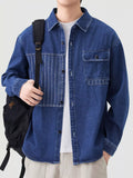 Men's Plus Size Button Up Casual Denim Shirt